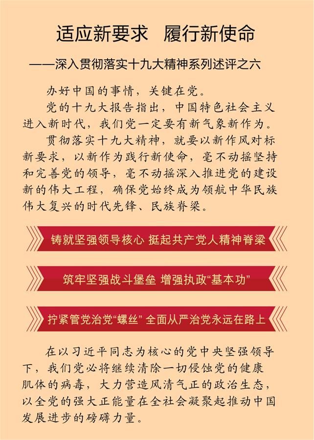 适应新要求 履行新使命——深入贯彻落实十九大精神系列述评之六